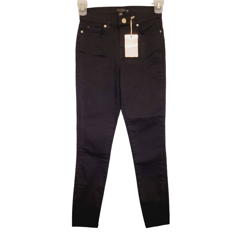 New Ted Baker The Classic skinny jeans Size 26 Black Minimal Staple Capsule